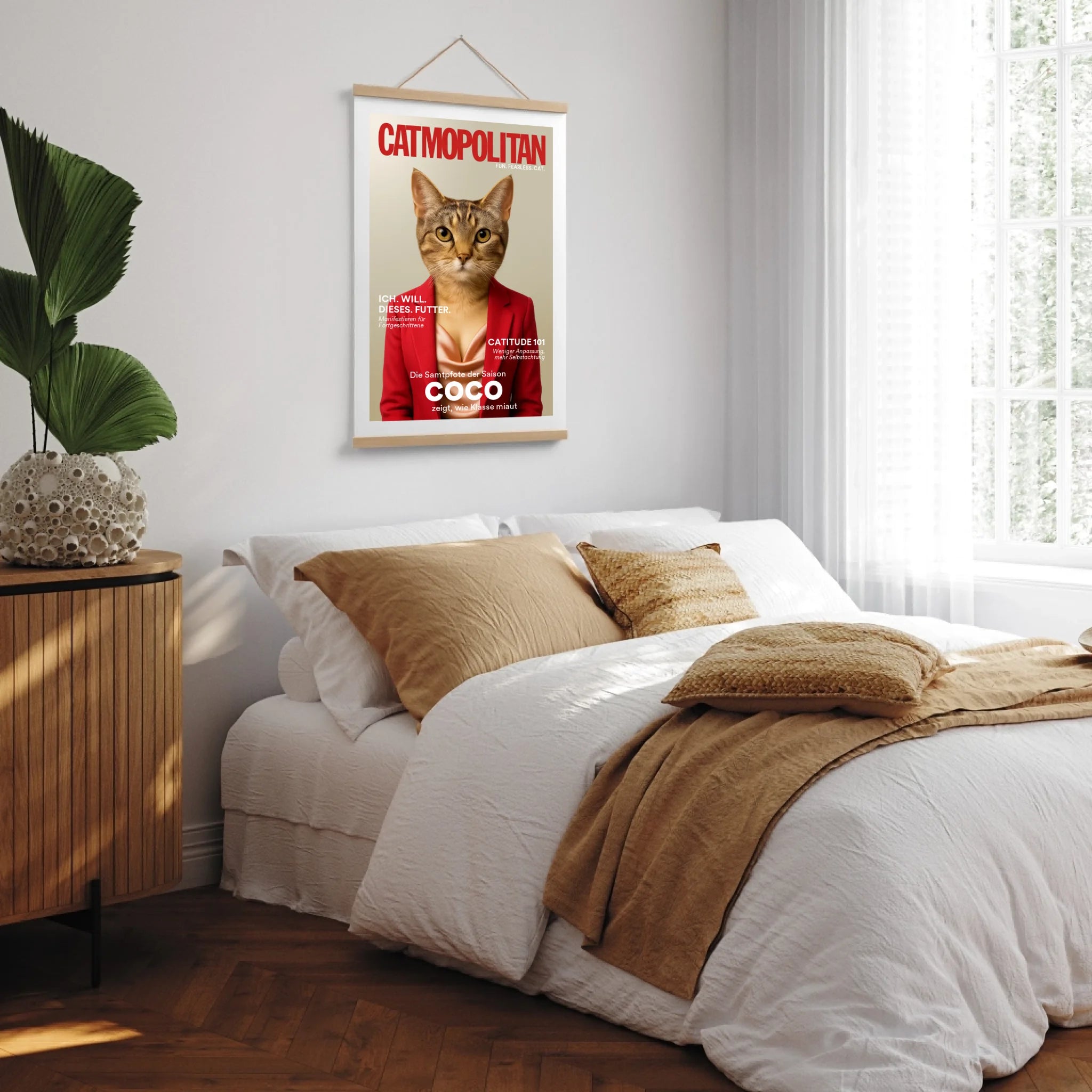 Poster-Holzleiste-MockUp-Schlafzimmer
