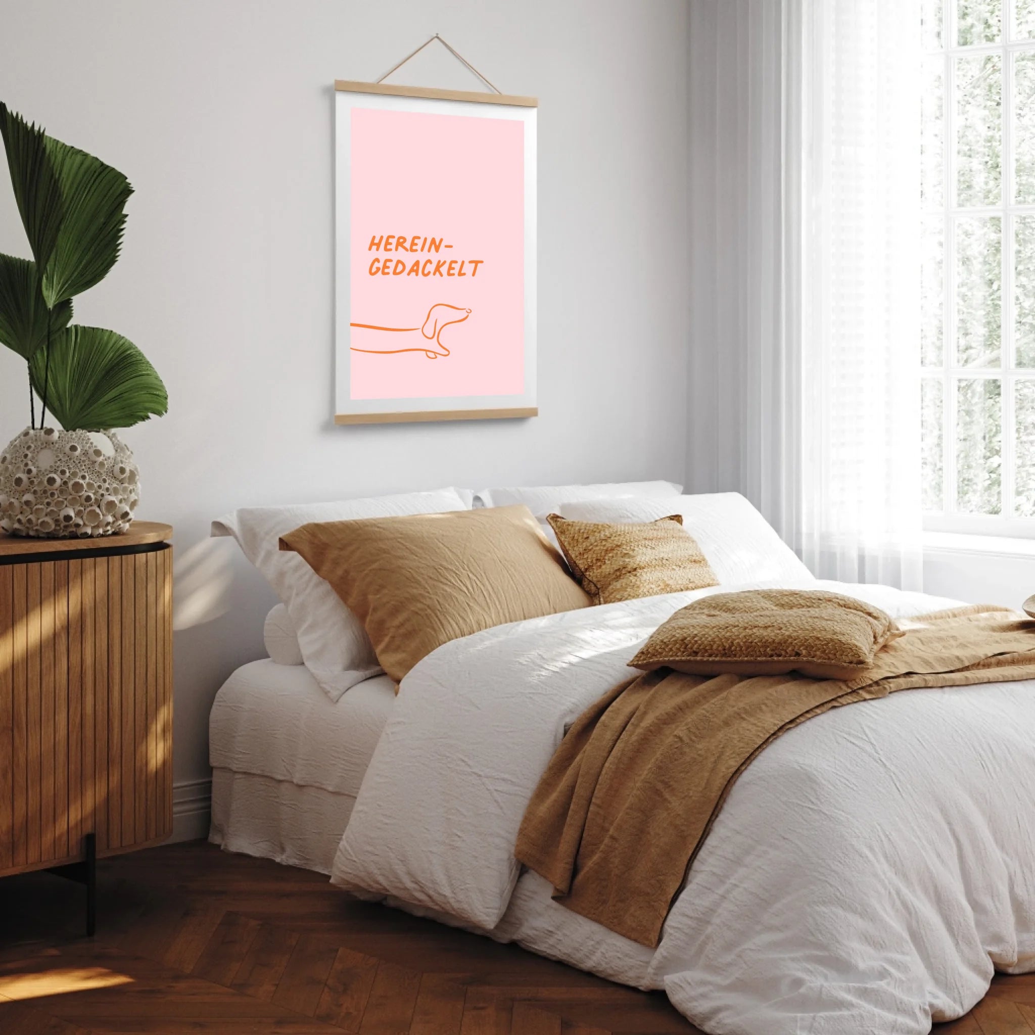 Poster-Holzleiste-MockUp-Schlafzimmer